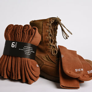 SickFit Tactical Moisture Wicking Boot Socks- Brown